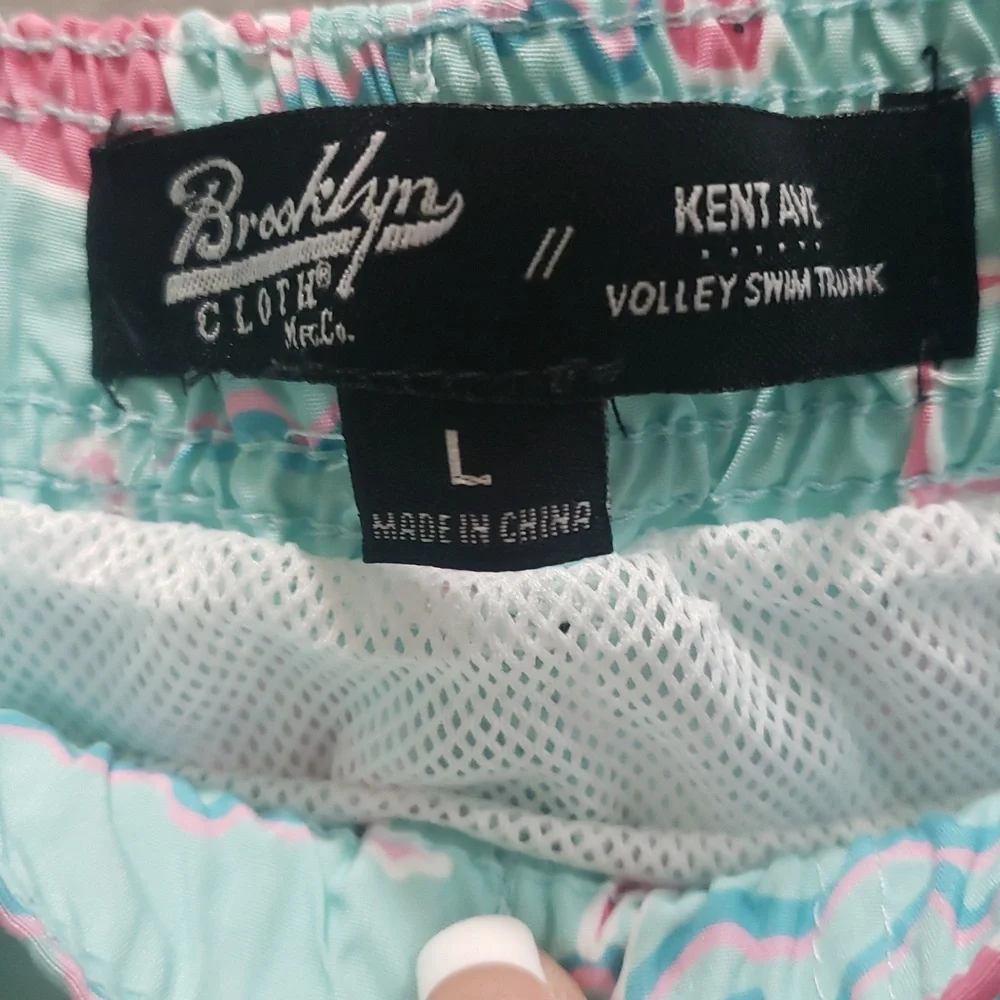 Brooklyn Cloth Kent Ave Volley Swim Trunks, Flamingo Pattern